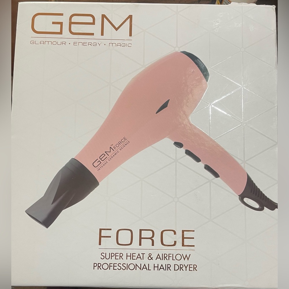 GEM FORCE NWT Ionic Ceramic Pink Professional Far Infrared Hair Dryer